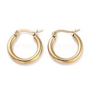 Ring 304 Stainless Steel Hoop Earrings for Women Men, Golden, 9 Gauge, 19.5x3mm, Pin: 0.6mm(EJEW-B049-01A-G)
