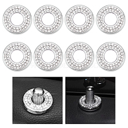 CHGCRAFT 8Pcs Zinc Alloy Car Inner Door Lock Pull Cover, Rhinestone Auto Interior Rod Bolt Accessories, Bling Car Decoration Stickers, Crystal, 25x4mm, Hole: 10mm(FIND-CA0004-97)