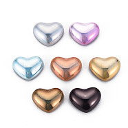 Electroplated Glass Cabochons, Heart, Mixed Color, 8x10.5x4mm(EGLA-N011-001A)