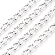 304 Stainless Steel Curb Chains, Unwelded, for Jewelry Making, Stainless Steel Color, 10.8x5.7x2.5mm, about 32.8 Feet(10m)/roll(CHS-P010-02P)