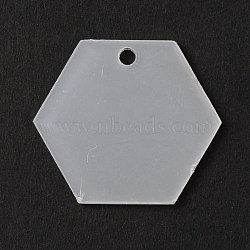 Transparent Acrylic Pendants, Hexagon, Clear, 27.5x31.5x2mm, Hole: 2.5mm(TACR-WH0001-70)