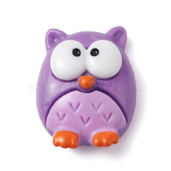 Halloween Opaque Resin Cabochons, Lilac, Owl Pattern, 26.5x20x10mm(CRES-B010-01A-03)