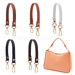 WADORN 10Pcs 5 Colors Imitation Leather Short Bag Straps, with KC Gold Plated Alloy Swivel Clasps, Mixed Color, 28.5cm, 2pcs/color(PURS-WR0001-22)