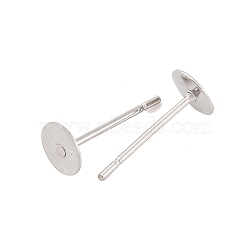 Tarnish Resistant Original Color Stainless Steel Stud Earring Findings, 12x5mm, Pin: 0.7mm(X-STAS-E025-5)