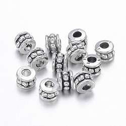 Tibetan Style Alloy Beads, Lead Free & Cadmium Free, Column, Antique Silver, 6x4.5mm, Hole: 2.5mm(LF0031Y)