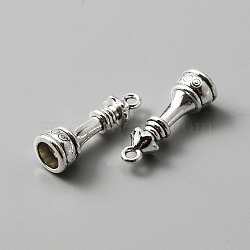 Tibetan Style Alloy Pendants, 3D Chess Piece Charms, Antique Silver, Queen, 22.5x7.5mm, Hole: 1.6mm(FIND-CJC0004-29AS-02)