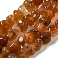 Natural Agate Beads Strands, Dyed & Heated, Nuggets, Tumbled Stone, Chocolate, 6.5~13x10~13x1.5~11mm, Hole: 1.6mm, about 22pcs/strand, 7.20~7.72''(18.3~19.6cm)(G-H295-B01-08)