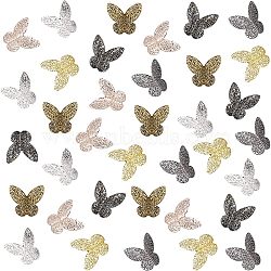 Olycraft Textured Alloy Cabochons, Nail Art Decoration Accessories for Women, Butterfly, Mixed Color, 7.5x7.5x2.5mm, 180pcs/box(MRMJ-OC0001-38)