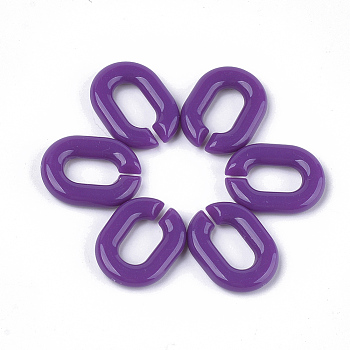 Acrylic Linking Rings, Quick Link Connectors, For Jewelry Chains Making, Oval, Blue Violet, 19x14x4.5mm, Hole: 11x5.5mm, about 680pcs/500g
