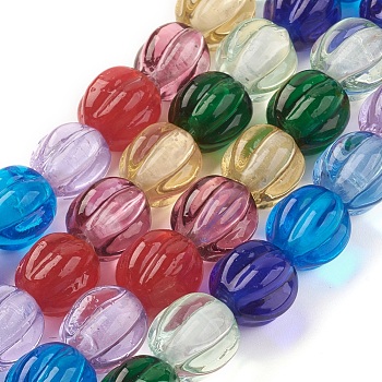 Handmade Lampwork Beads Strands, Lantern, Mixed Color, 11~11.5x11~12mm, Hole: 1.8mm, about 30pcs/strand, 12 inch(30.5cm)