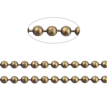 Brass Ball Chains, Faceted, Long-Lasting Plated, Soldered, with Spool, Cadmium Free & Nickel Free & Lead Free, Antique Bronze, 1.2mm, about 301.83 Feet(92m)/roll