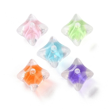 Transparent Acrylic Bead, Rhombus, 14.5x14.5x15.5mm, Hole: 2.5mm, 226pcs/500g