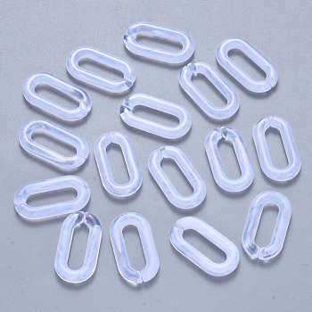 Acrylic Linking Rings, Quick Link Connectors, For Jewelry Cable Chains Making, Imitation Gemstone Style, Oval, White, 20.5x11x3mm, Inner Diameter: 13.5x4mm, about 1200pcs/500g