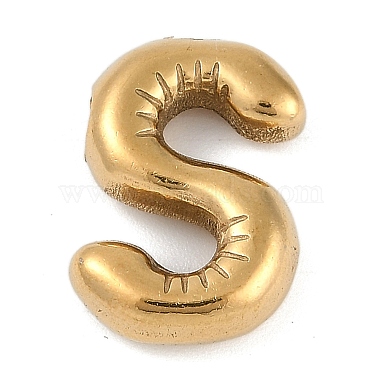 Real 18K Gold Plated Letter S 304 Stainless Steel Pendants