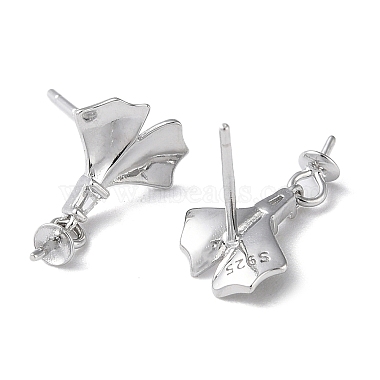 Rhodium Plated 925 Sterling Silver Stud Earring Findings(STER-M115-20P)-2