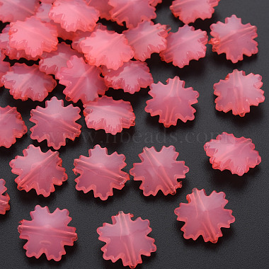 Salmon Snowflake Acrylic Beads