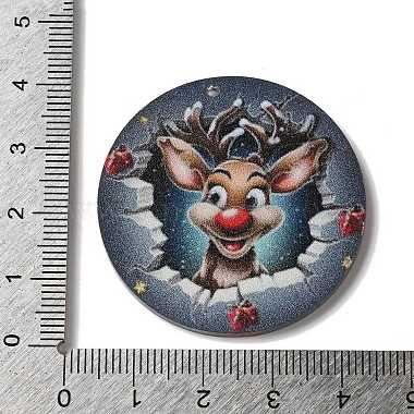 Printed Flat Round Christmas Themed Acrylic Pendants(OACR-L018-05B)-3