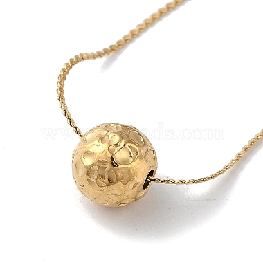 Ion Plating(IP) 304 Stainless Steel Round Ball Pendant Necklaces for Women(NJEW-D056-01B-02G)-2