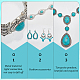 Synthetic Turquoise Hollow Out Teardorp Chandelier & Dangle Stud Earring & Stretch Bracelet & Lariat Necklace & Link Chain Waist Belt(SJEW-AN0001-01)-3
