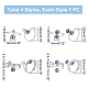 Pandahall Elite® 4pcs 4 anneaux de manchette en résine style mauvais œil(RJEW-PH0001-11)-2