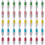 40Pcs 5 Colors Translucent Plastic Pendants, Pill Capsule Charm, with Platinum Tone Iron Loops, Mixed Color, 29x10.5mm, Hole: 2mm, 8pcs/color(KY-SC0001-75)
