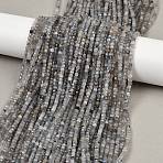 Natural Labradorite Beads Strands, Faceted, Cube, 3~3.5x3~3.5x3mm, Hole: 0.7mm, about 124~129pcs/strand, 15~15.0''(38.1~38.3cm)(G-RM2025-C34-B)
