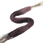 Transparent Gradient Color Glass Beads Strands, Faceted Round, Coconut Brown, 2mm, Hole: 0.8mm, about 160~178pcs/strand, 13.58 ~14.17 inch(34.5~36cm)(GLAA-H021-01A-22)