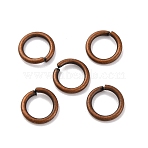 Brass Saw Cut Open Jump Rings, Cadmium Free & Lead Free, Red Copper, 8x1.2mm, 17 Gauge, Inner Diameter: 5.5mm, about 2000pcs/500g(KK-G514-01I-R)