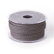 Braided Cowhide Cord, Leather Jewelry Cord, Jewelry DIY Making Material, Dark Gray, 6mm, about 16.4 yards(15m)/roll(WL-I004-6mm-22)