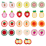 26Pcs 13 Styles Opaque Resin Fruits Decoden Cabochons, with 50Pcs Acrylic Double-sided Glue Point Dots, Apple & Strawberry & Heart, Mixed Shapes, Mixed Color, 20~27.5x17~25x5.5~8mm, 2pcs/style(CRES-FH0001-12)