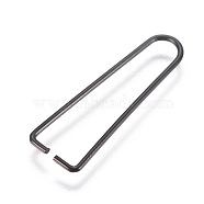 304 Stainless Steel Ice Pick Pinch Bails, Clips for Beads, Electrophoresis Black, 27x8x1mm, Pin: 1mm(STAS-K189-A03-S)