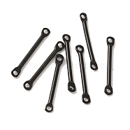 304 Stainless Steel Connector Charms, Bar Links, Electrophoresis Black, 15x2x1mm, Hole: 1mm(STAS-Q323-04D-B)