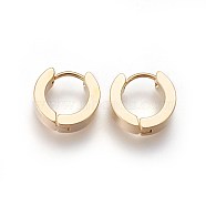 304 Stainless Steel Huggie Hoop Earrings, Hypoallergenic Earrings, Thick Hoop Earrings, Ring Shape, Golden, 13x14x3mm, Pin: 1mm(X-EJEW-O087-09A)