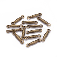 Tibetan Style Bar Links/Connectors, Lead Free and Cadmium Free, Antique Bronze, 18x3.5x3mm, Hole: 2mm(MLF9895Y-NF)
