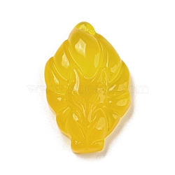 Dyed Natural Agate Carved Pendants, Nine-Tailed Fox Charms, Gold, 31.5x20x8mm, Hole: 1.2mm(G-A098-01E)