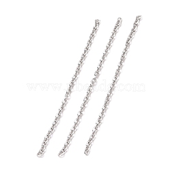 304 Stainless Steel Cable Chains, Unwelded, Stainless Steel Color, 1.5x2x0.4mm, about 0.16 Foot(0.05m)/pc(CHS-WH0007-01B-P)