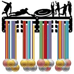 Ultimate Sports Theme Iron Medal Hanger Holder Display Wall Rack, 3-Line, with Screws, Sports, 130x290mm, Hole: 5mm(ODIS-WH0055-120)