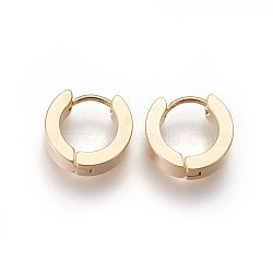 304 Stainless Steel Huggie Hoop Earrings, Hypoallergenic Earrings, Thick Hoop Earrings, Ring Shape, Golden, 13x14x3mm, Pin: 1mm(X-EJEW-O087-09A)