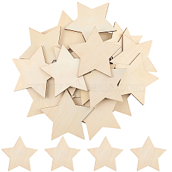 50Pcs Wood Cutouts, Unfinished Wood Pieces, BurlyWood, Star, 100mm long, 50pcs/set(DIY-SP0004-64A-03)