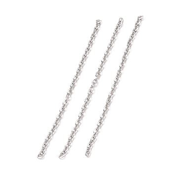 304 Stainless Steel Cable Chains, Unwelded, Stainless Steel Color, 1.5x2x0.4mm, about 0.16 Foot(0.05m)/pc