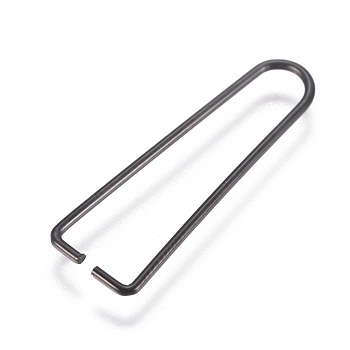 304 Stainless Steel Ice Pick Pinch Bails, Clips for Beads, Electrophoresis Black, 27x8x1mm, Pin: 1mm