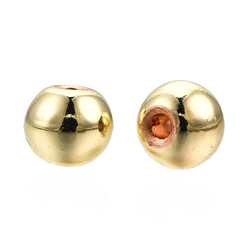 Alloy Beads, Cadmium Free & Nickel Free & Lead Free, Round, Light Gold, 6x5mm, Hole: 1.5mm