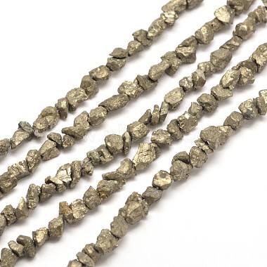 5mm DarkKhaki Nuggets Pyrite Beads