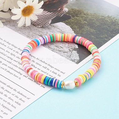 Polymer Clay Heishi Beads Stretch Bracelets Sets(BJEW-JB06176)-7