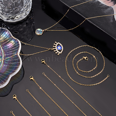 Pandahall элитный комплект ожерелья-цепочки из латуни 12шт. 3 размера для женщин(NJEW-PH0001-25)-4