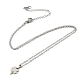 201 collier pendentif trèfle en acier inoxydable avec chaînes forçat(NJEW-Q317-28P)-1