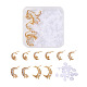 Kissitty 10Pcs Brass Micro Pave Clear Cubic Zirconia Stud Earring Finding Sets(ZIRC-KS0001-01)-2