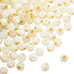 Handmade Millefiori Lampwork Beads, Pumpkin, Light Yellow, 8mm, 100pcs/bag(LAMP-SZ0001-71D-01)