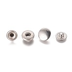304 Stainless Steel Snap Buttons, Garment Buttons, Stainless Steel Color, 15mm(STAS-WH0014-06C)