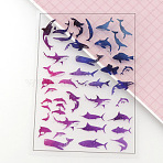 Plastic Picture(No Adhesive Tape on the back), For UV Resin, Epoxy Resin Jewelry Craft Making, Marine Organism Theme, Mixed Color, 15x10.5cm, 5sheets/bag(DIY-WH0146-17G)